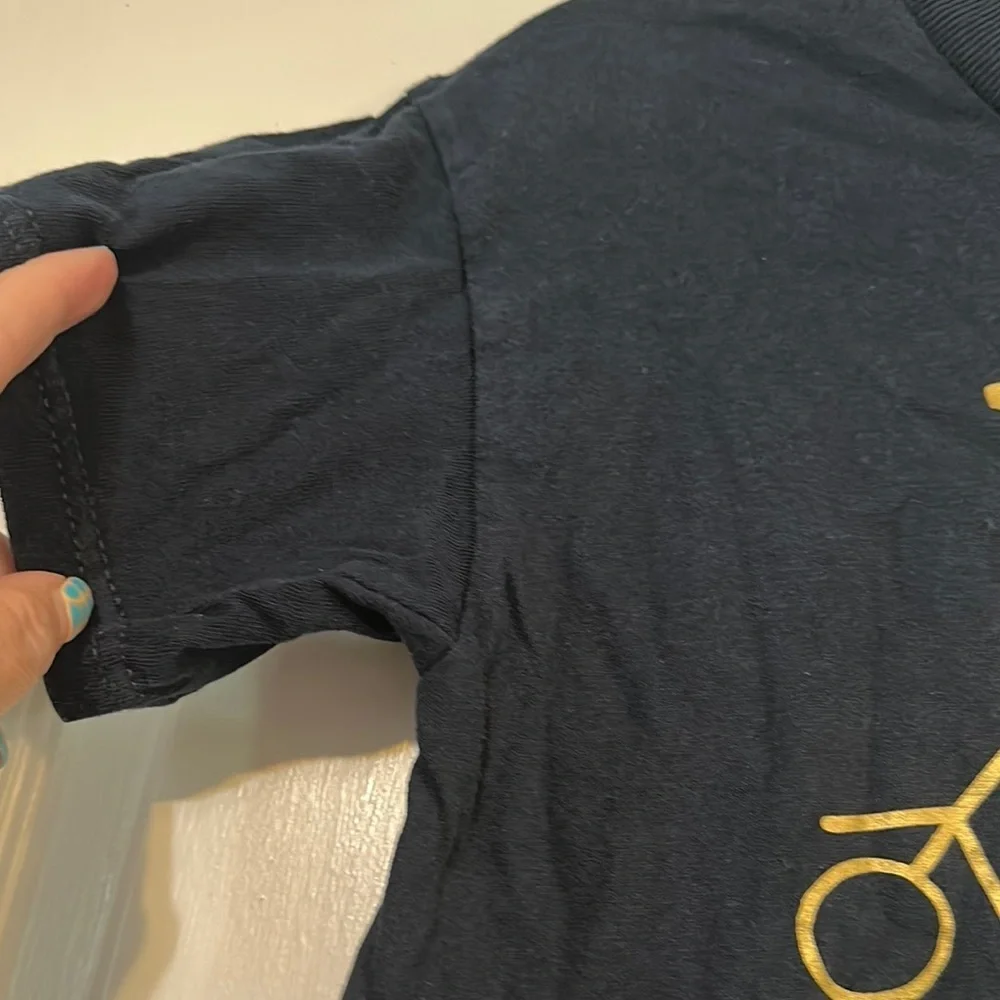 Alstyle Blue and Gold Short Sleeve Tee Eye-Catching Design